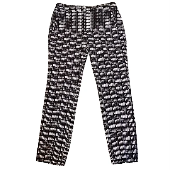 Adrianna Papell | Pants & Jumpsuits | Adrianna Papell Womens Black And White  Abstract Striped Dress Pants | Poshmark